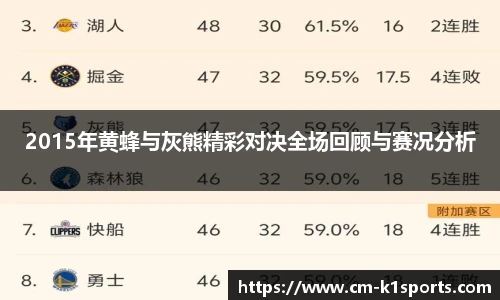 2015年黄蜂与灰熊精彩对决全场回顾与赛况分析